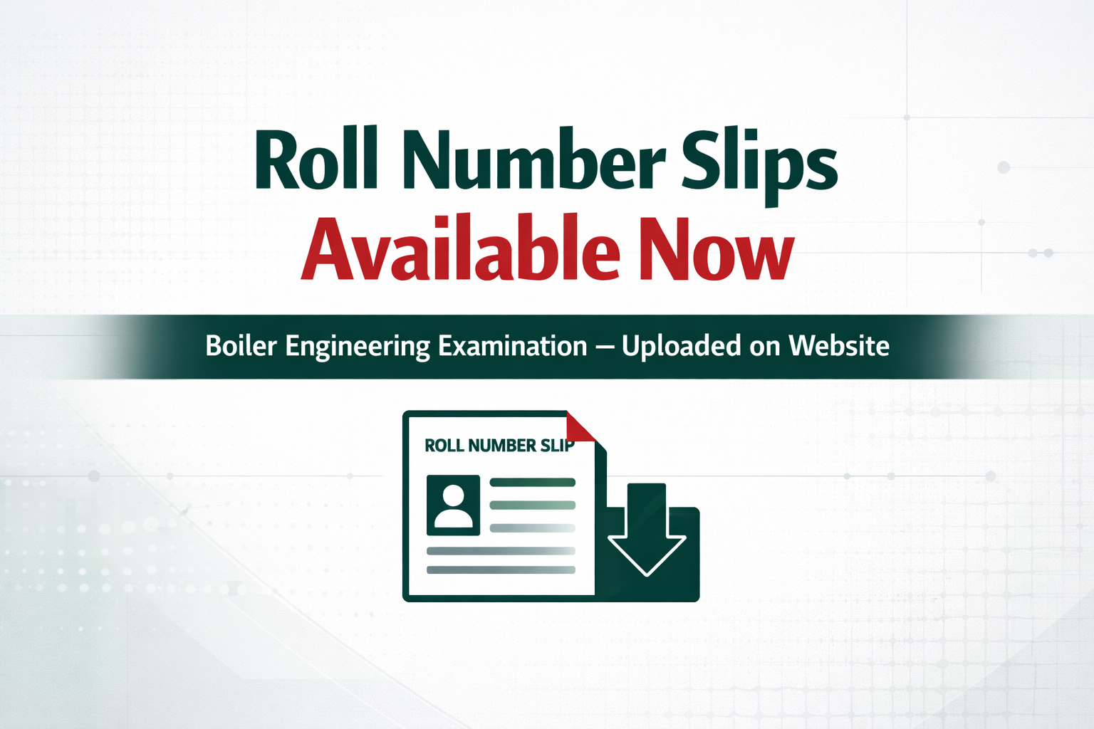 Roll number slips are available now (class 3rd)